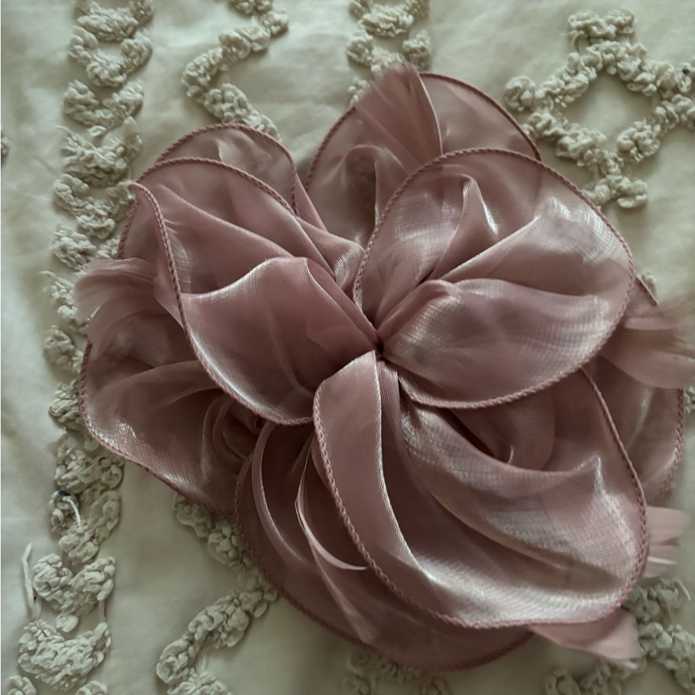 Elegant Pink Sheer Bow Hair Accessory